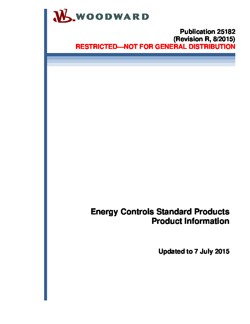 First Page Image of 8256-016 25182 Woodward Energy Control Standard Products Product Information.pdf